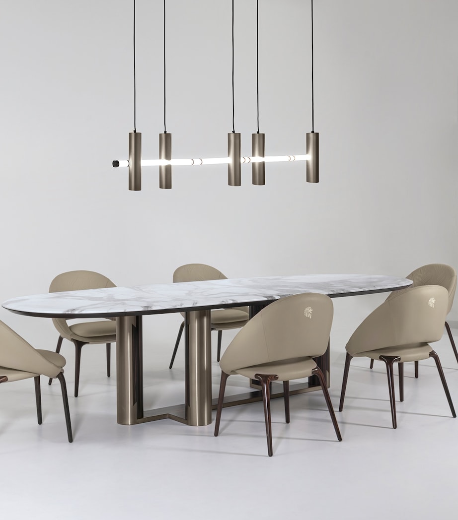 Luxor Boat Shaped Oval Table WHITE Image 3