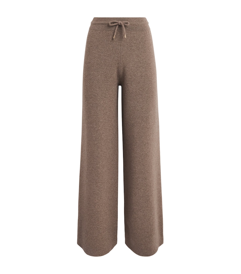 Agnona Womens Cashmere-Wool-Silk Wide-Leg Trousers Brown Mocha Image 1