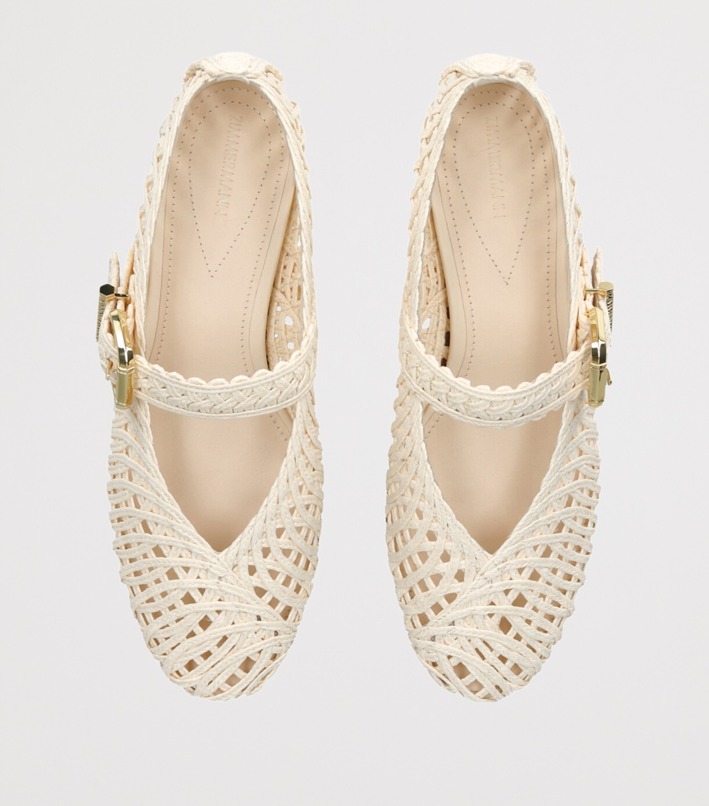 Zimmermann Leather Reef Ballerina Flats White Image 4