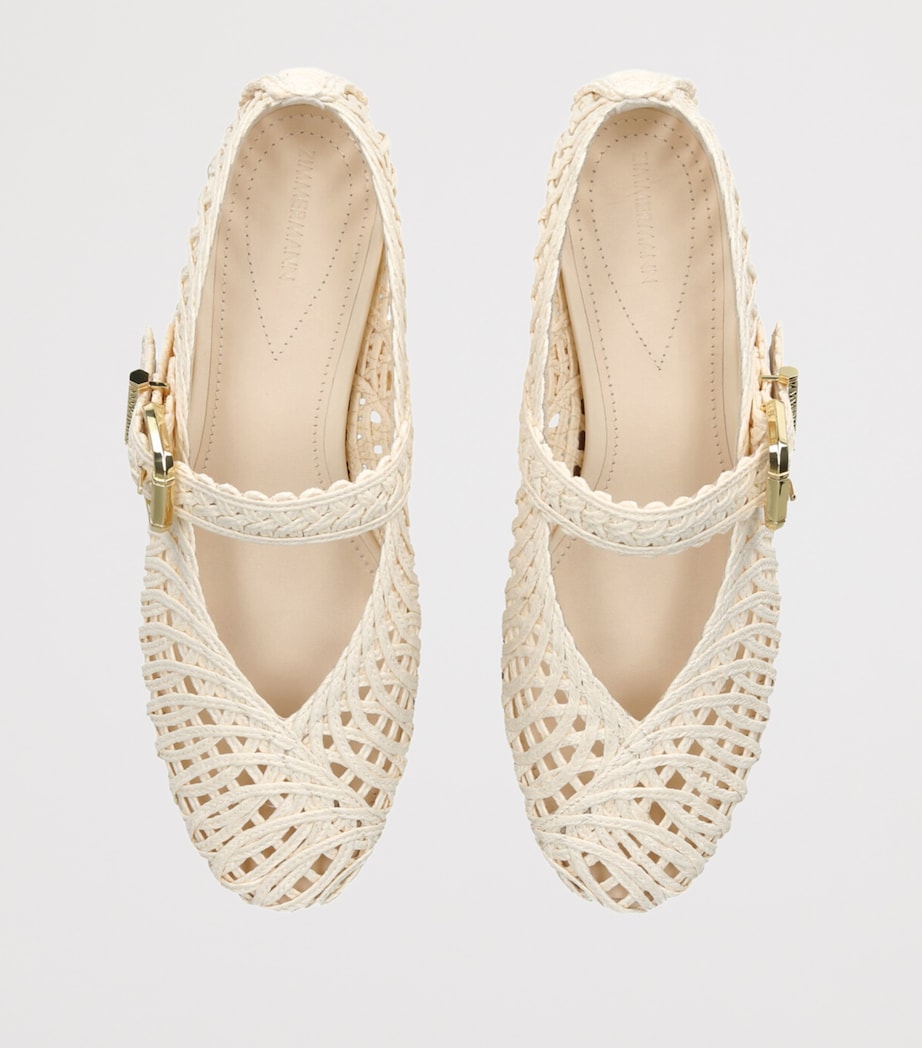 Zimmermann Leather Reef Ballerina Flats White Image 4