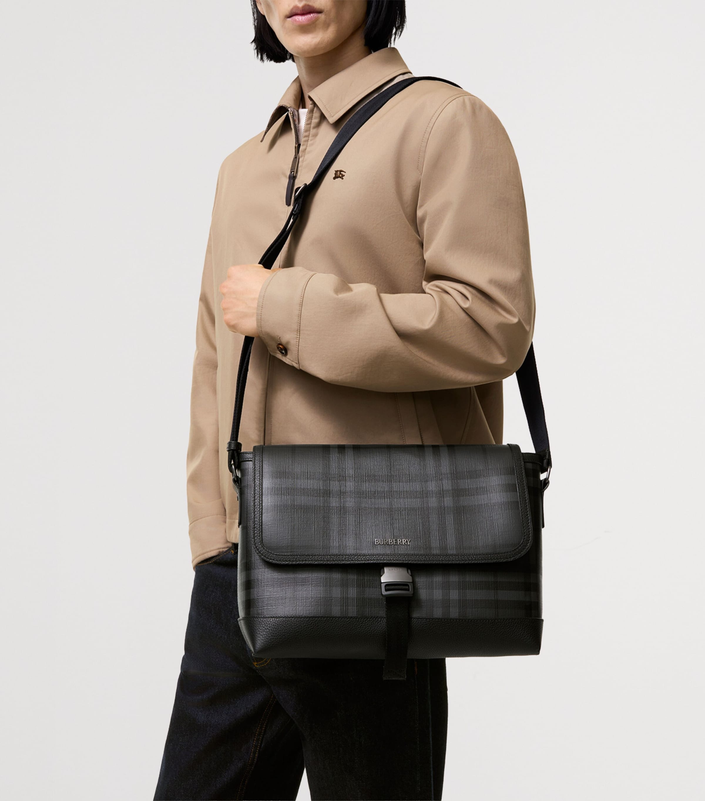 Burberry City Check Messenger Bag Iron Image 2