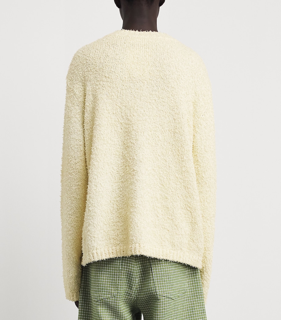 Séfr Mens Bouclé Odilon Sweater Textured Cream Image 5