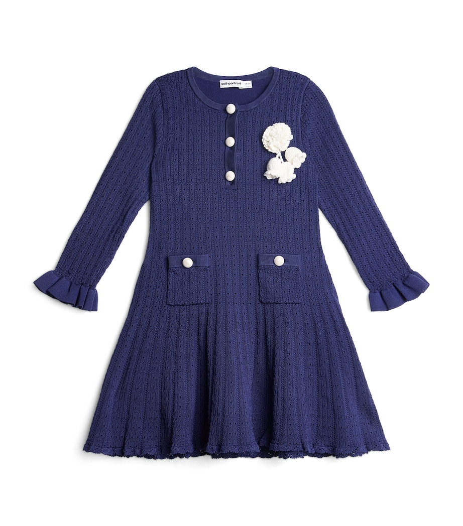 Pointelle Knitted Dress (3-12 Years) BLUE Image 1