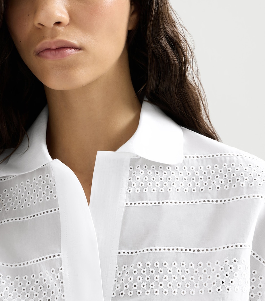 Brunello Cucinelli Womens Cotton Broderie Anglaise Top Image 6