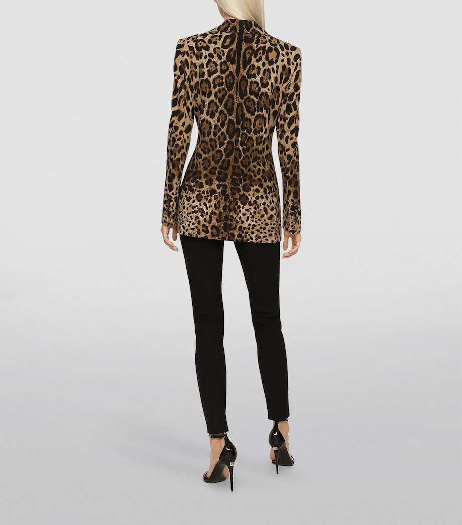 Longline Leopard Print Blazer HY13M-LEO N Image 5
