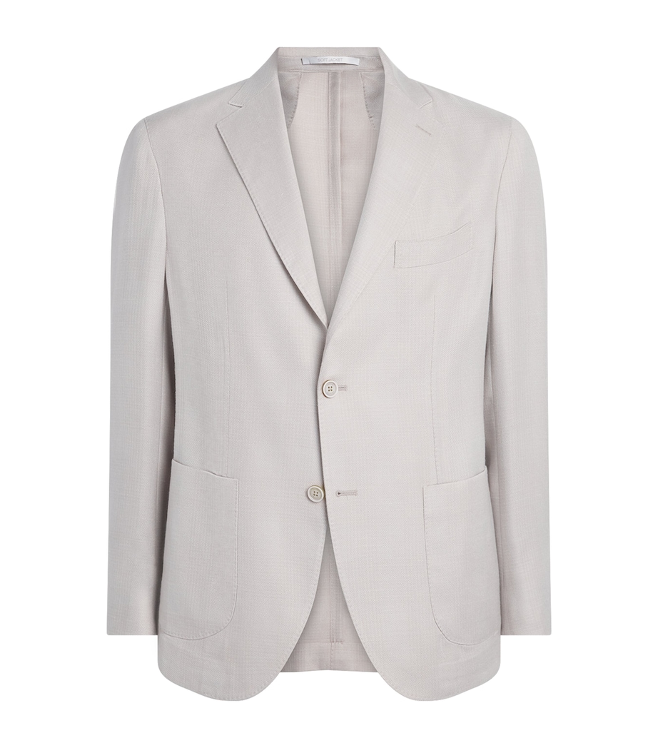Eleventy Mens Cashmere-Silk Single-Breasted Blazer Sabbia Image 1