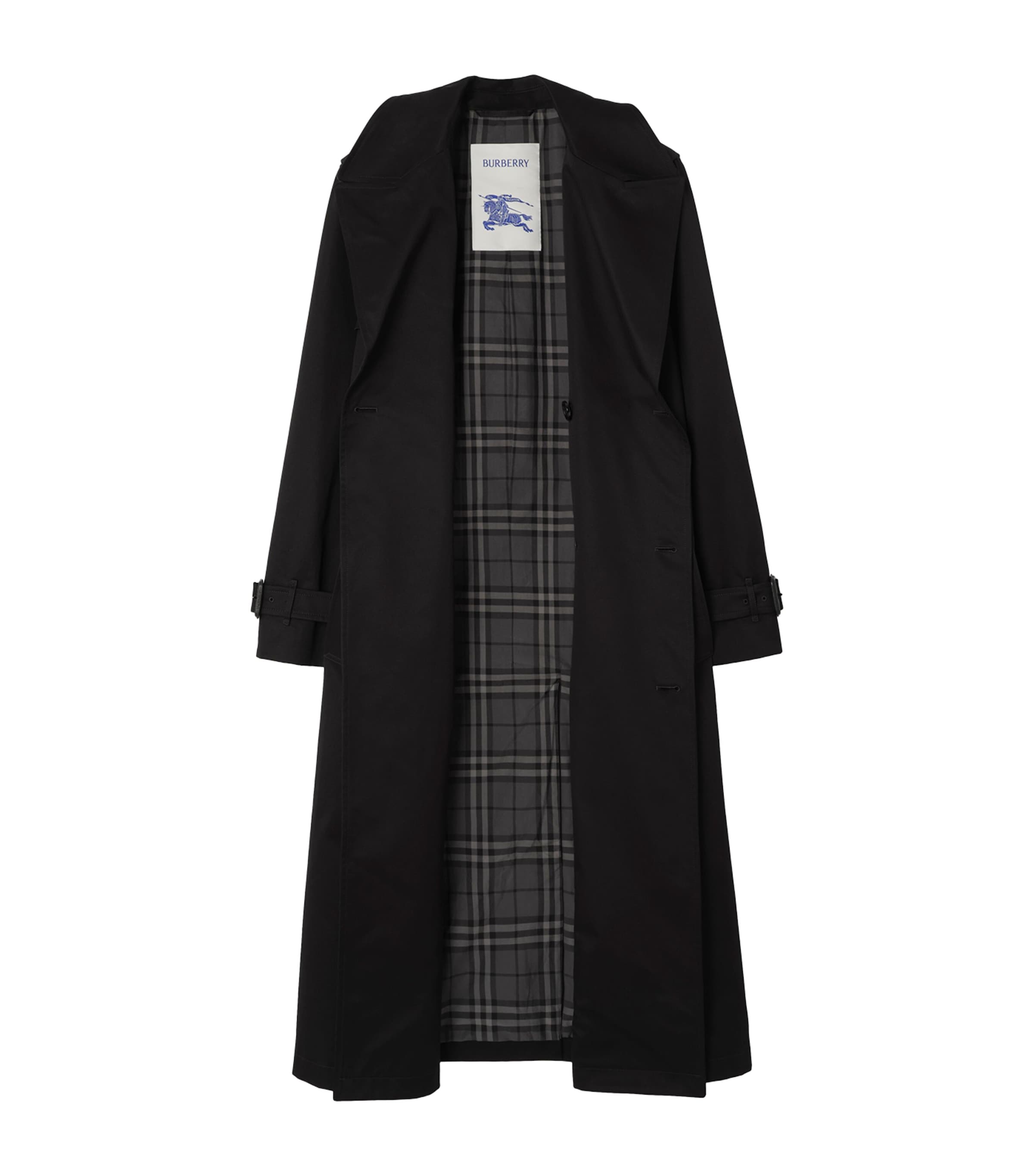Burberry Mens Hoxton Long Trench Coat Black Image 5