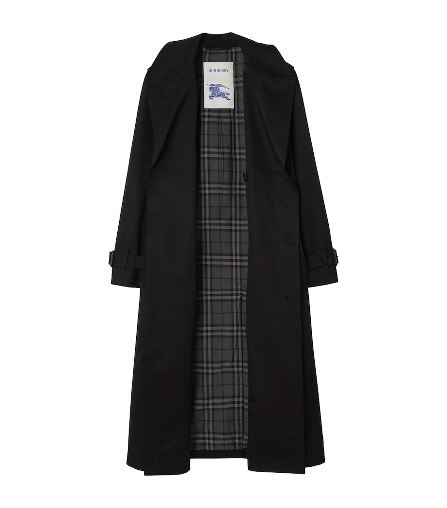 Burberry Mens Hoxton Long Trench Coat Black Image 5