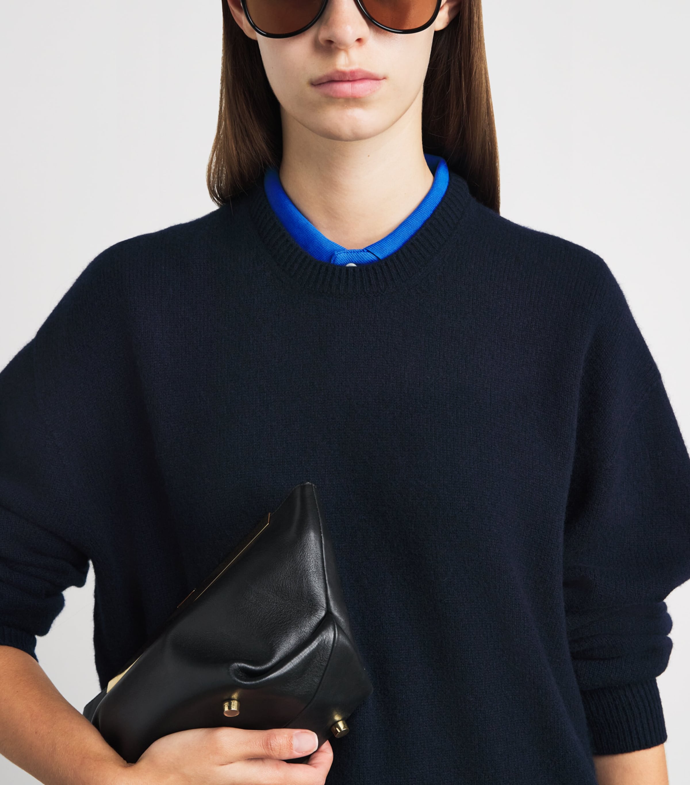 Jil Sander Womens Wool-Cashmere Sweater Ink Image 3