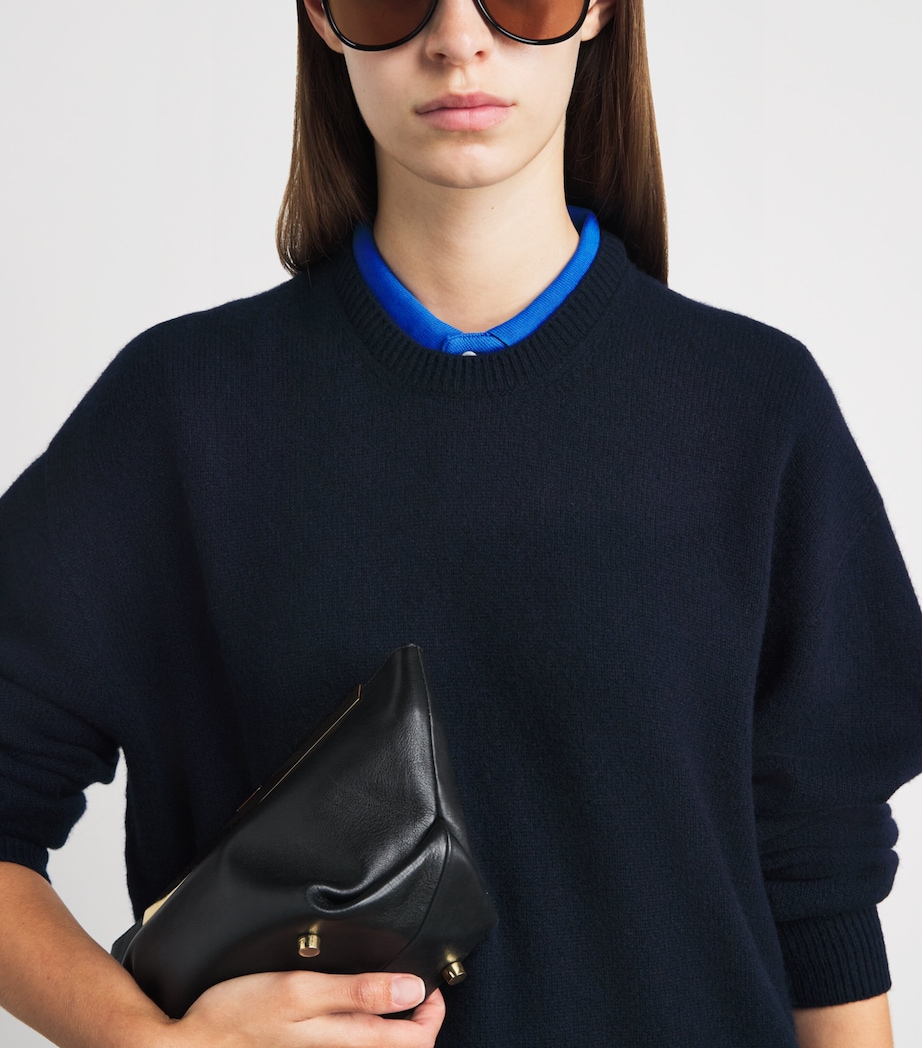 Jil Sander Womens Wool-Cashmere Sweater Ink Image 3