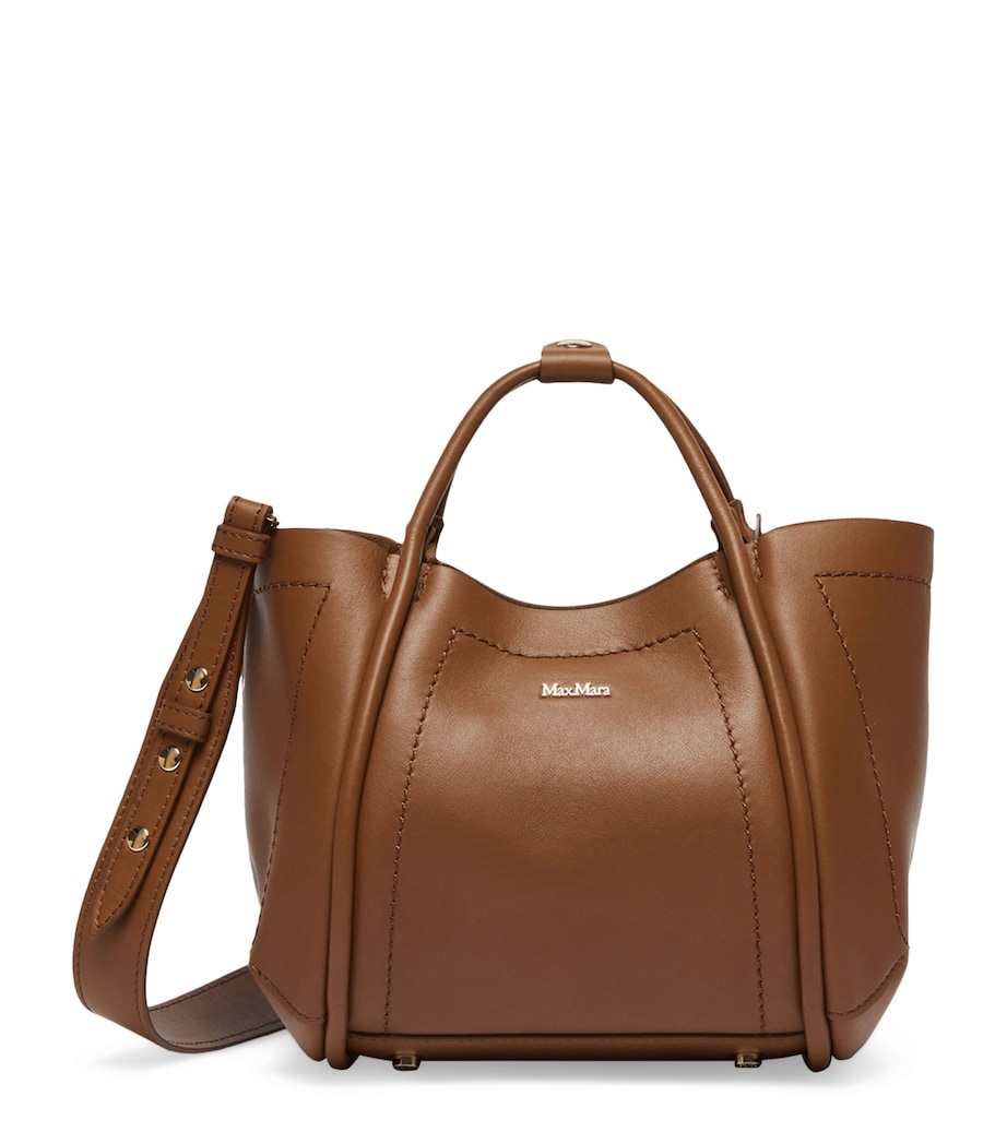 Extra-Small Leather Marine Top-Handle Bag BROWN BRONZE Image 1
