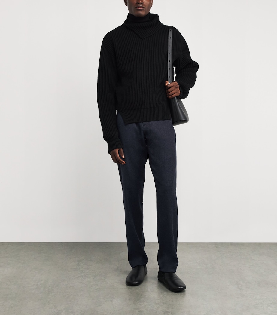 Wool Drawstring Straight Trousers 303 Image 1