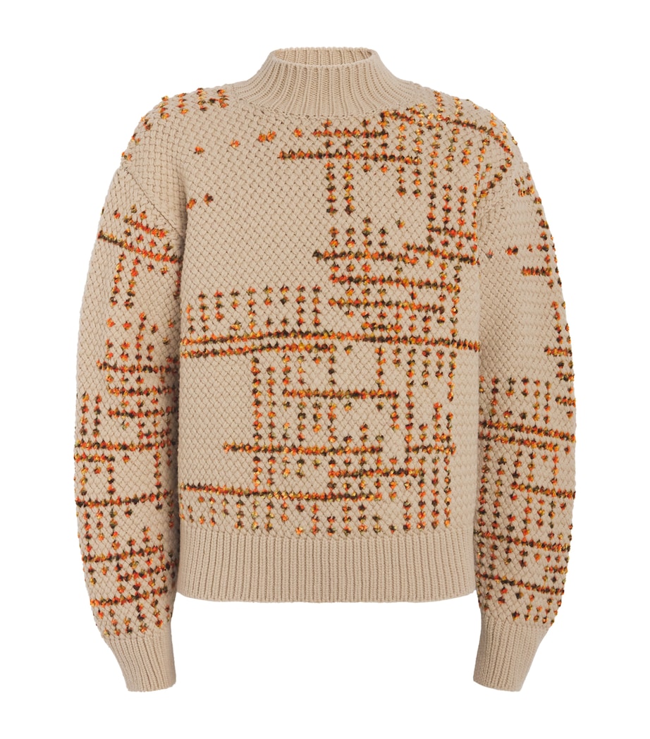 Wool-Blend Digital Jacquard Sweater BEIGE Image 1