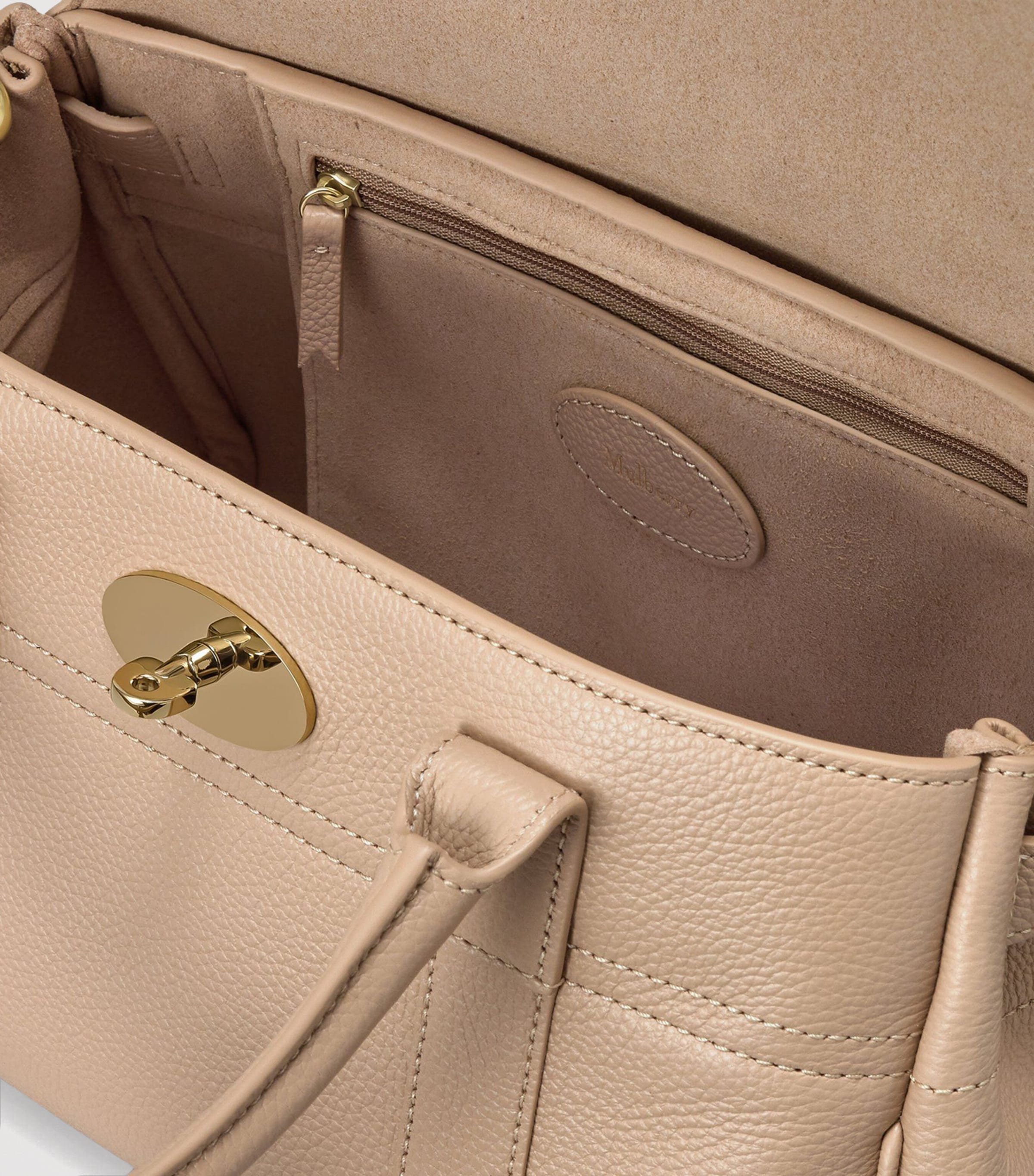 Mulberry Small Leather Bayswater Satchel Bag Crumpet Image 3