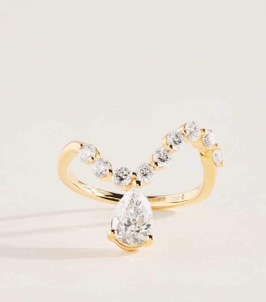 Persée Yellow Gold and Diamond Wave Dome Ring Yellow Gold Image 1