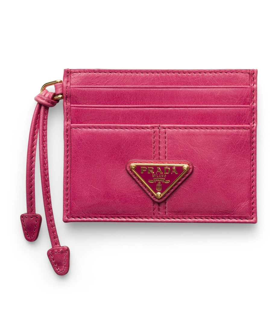 Prada Leather Card Holder Pink Image 1