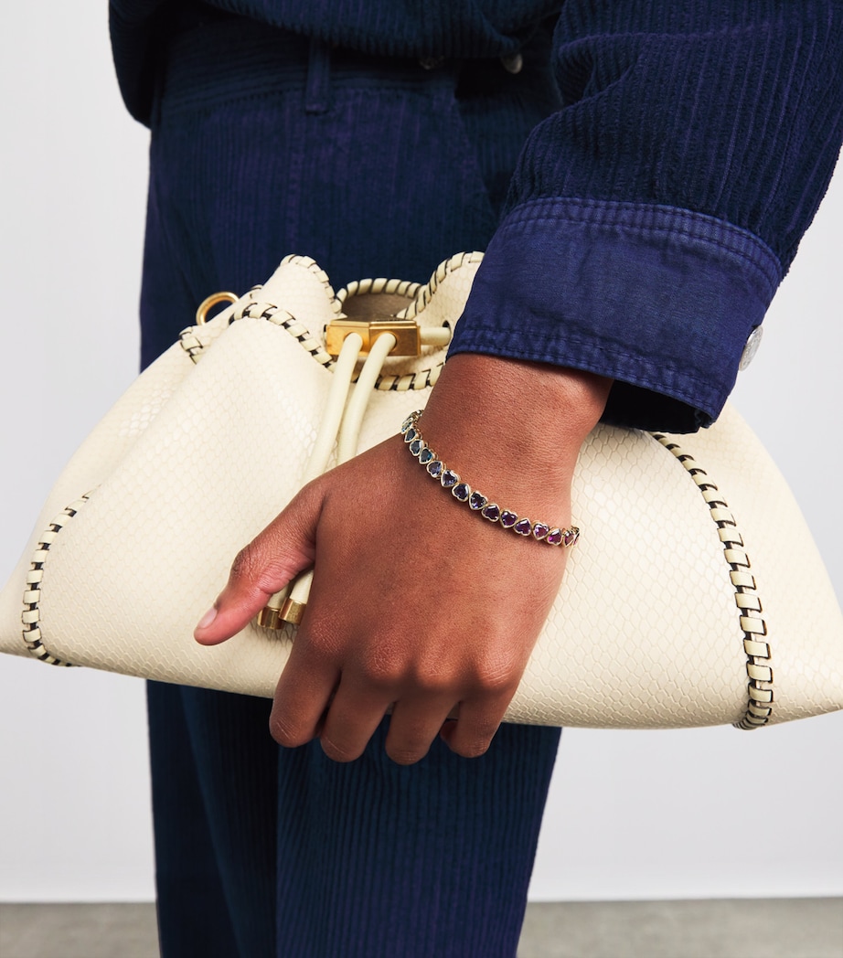 Yellow Gold and Multi-Gemstone I Heart Rainbow Bracelet YELLOW GOLD Image 2