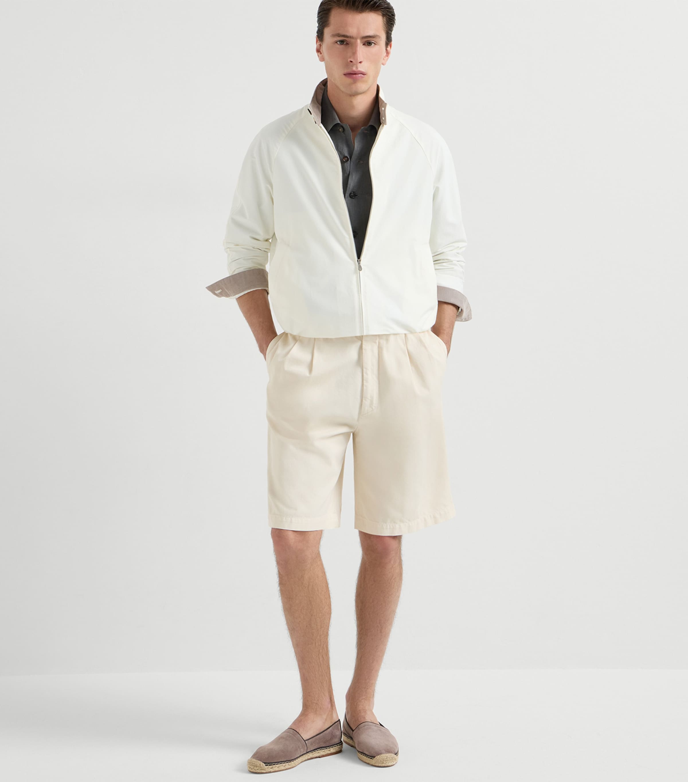 Brunello Cucinelli Mens Cotton-Blend Water-Resistant Jacket Image 4