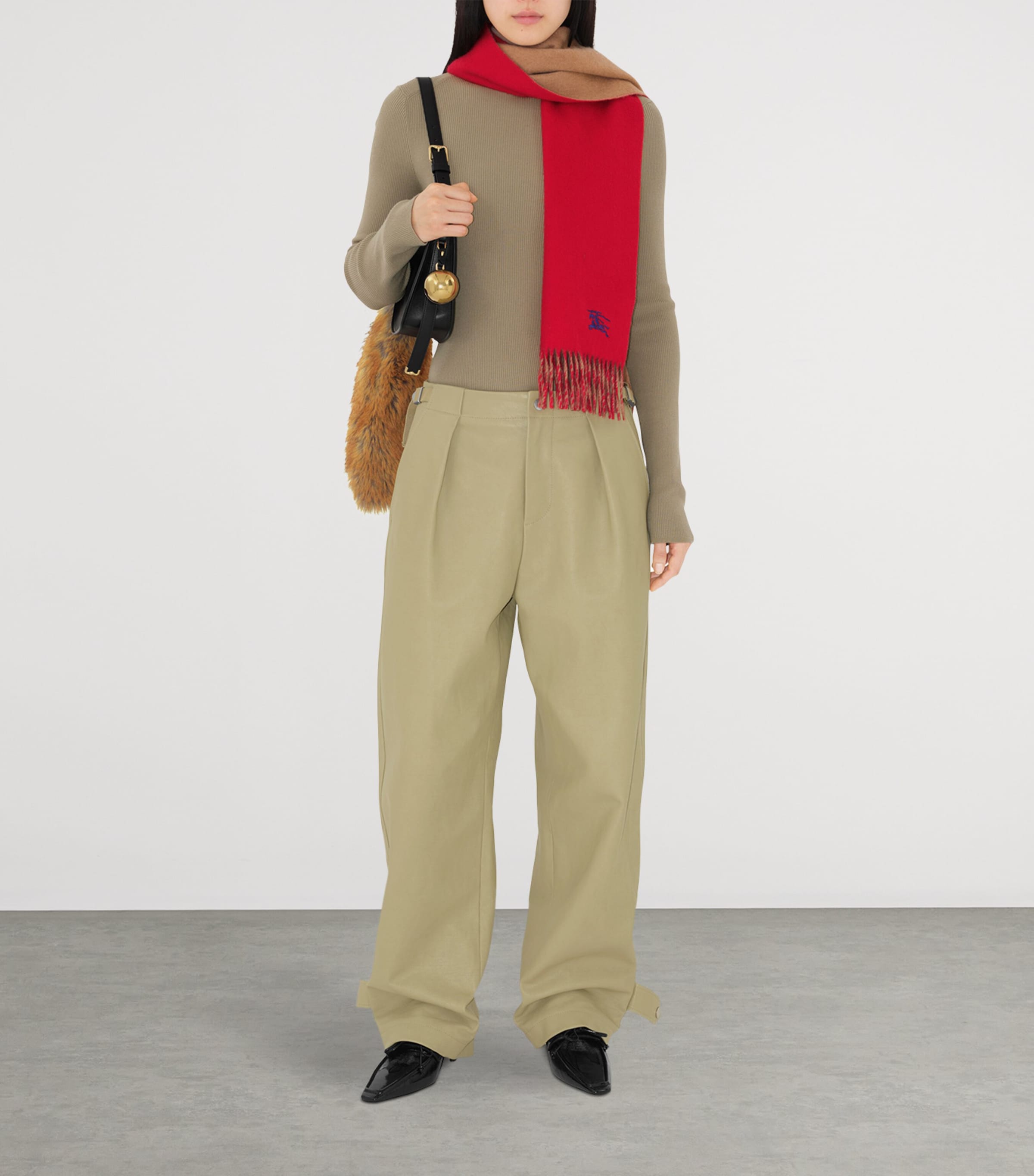 Cashmere Reversible Scarf PILLAR / CAMEL Image 5