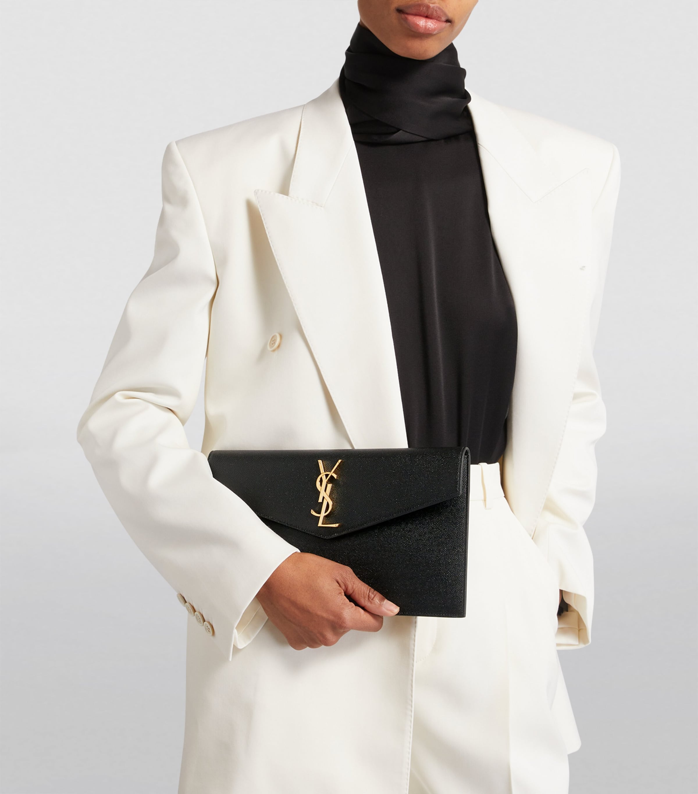 クラッチバッグ Saint Laurent Uptown Clutch Saint Laurent Leather Uptown Clutch Bag | Harrods US