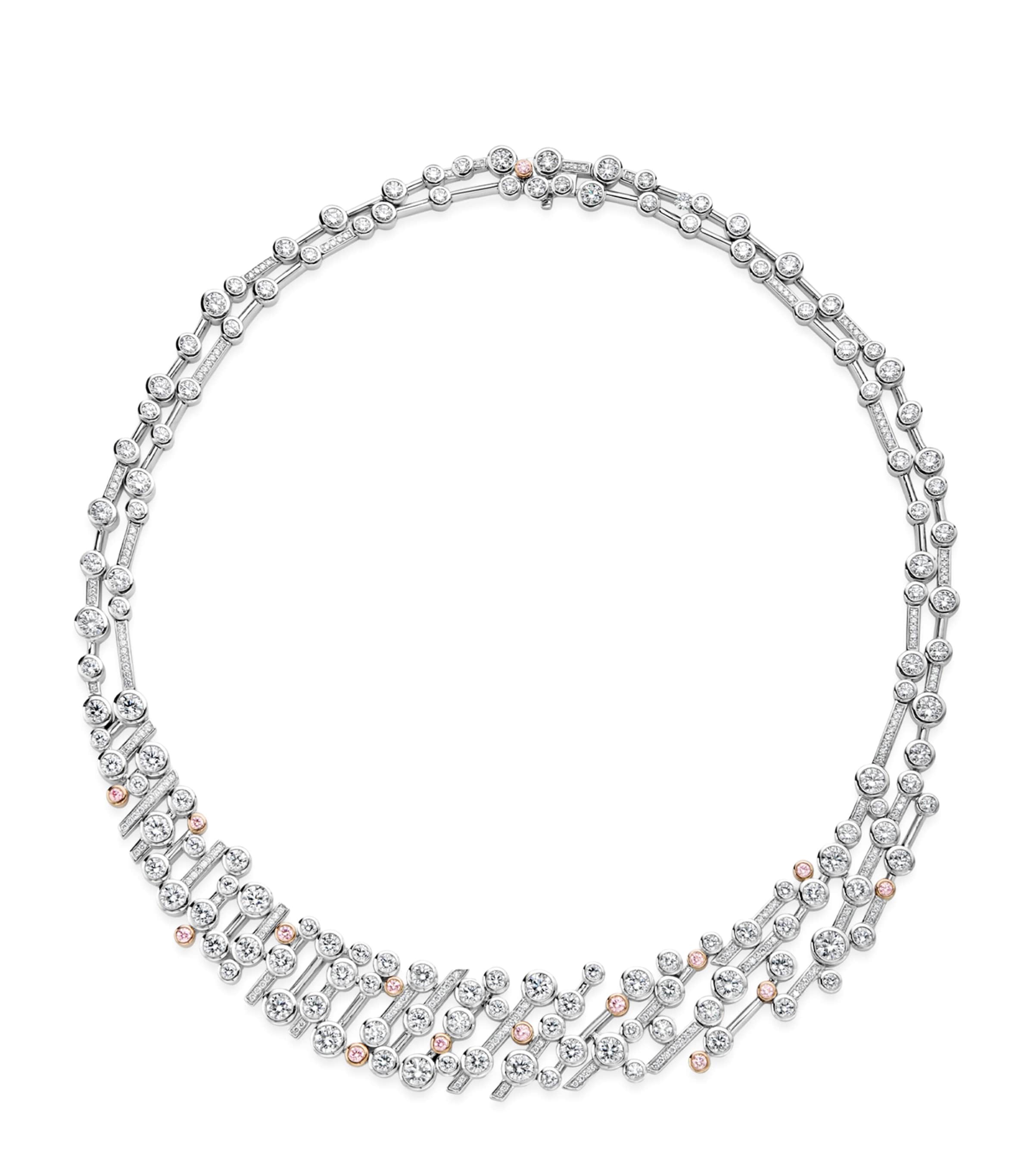 Platinum, Rose Gold and Diamond Raindance Necklace SILVER Image 1