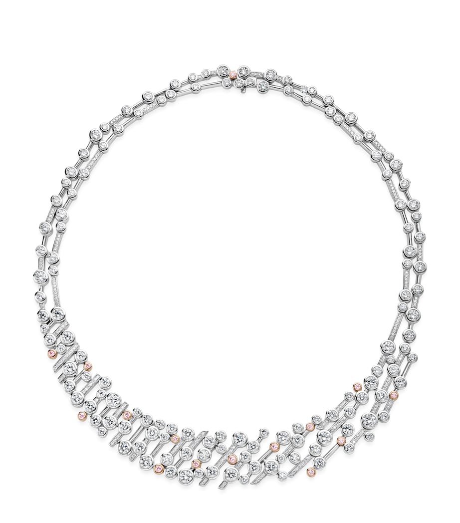 Platinum, Rose Gold and Diamond Raindance Necklace SILVER Image 1