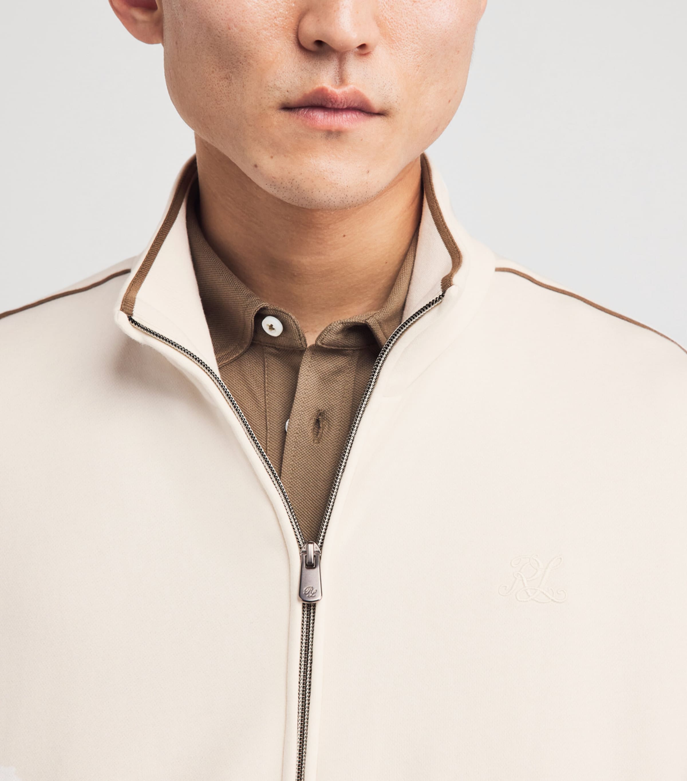 Ralph Lauren Purple Label Mens x Wimbledon Cotton-Cashmere Sweatshirt Cream Image 3