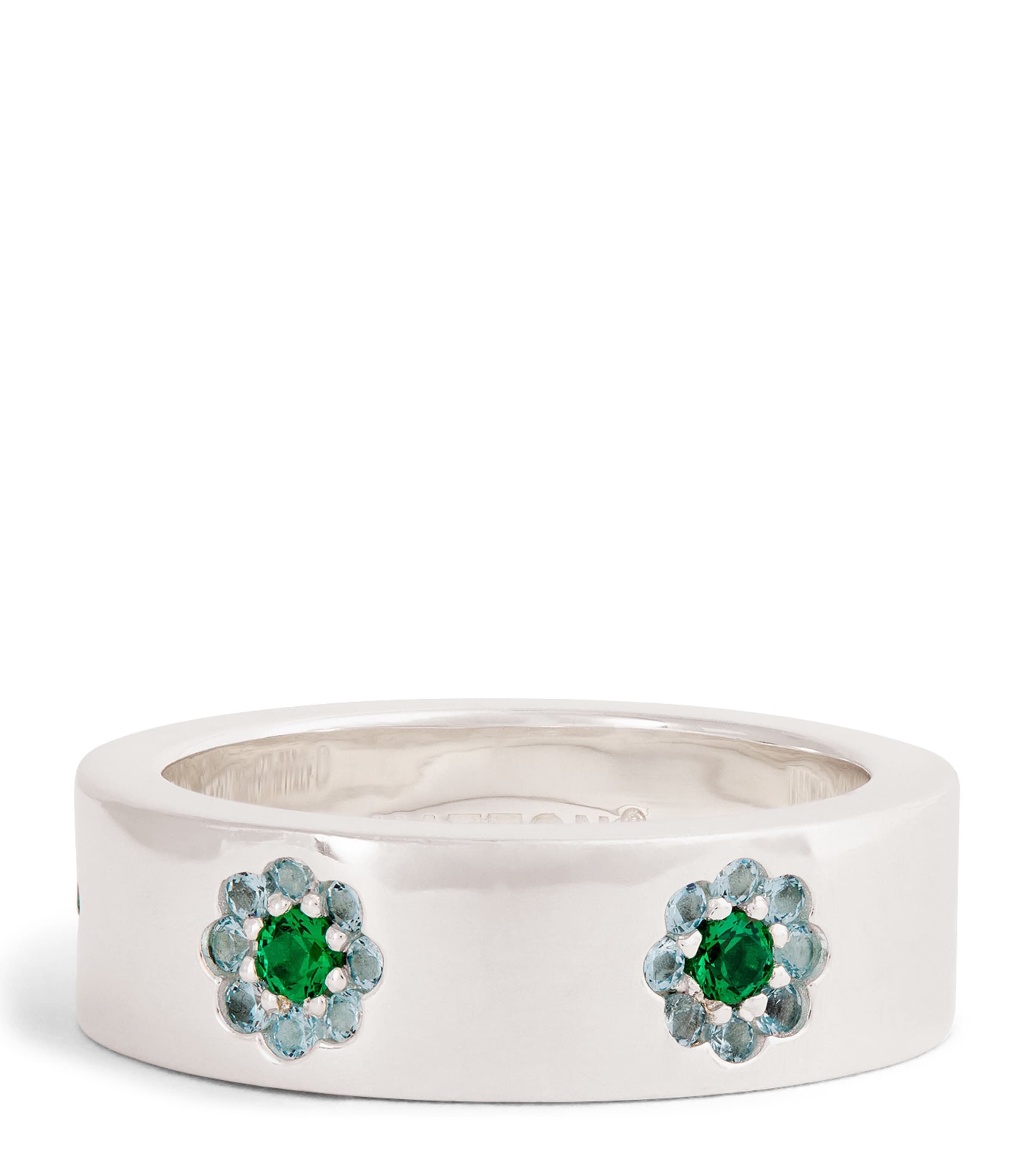 Shop Hatton Labs Sterling Silver Daisy Ring In Blue