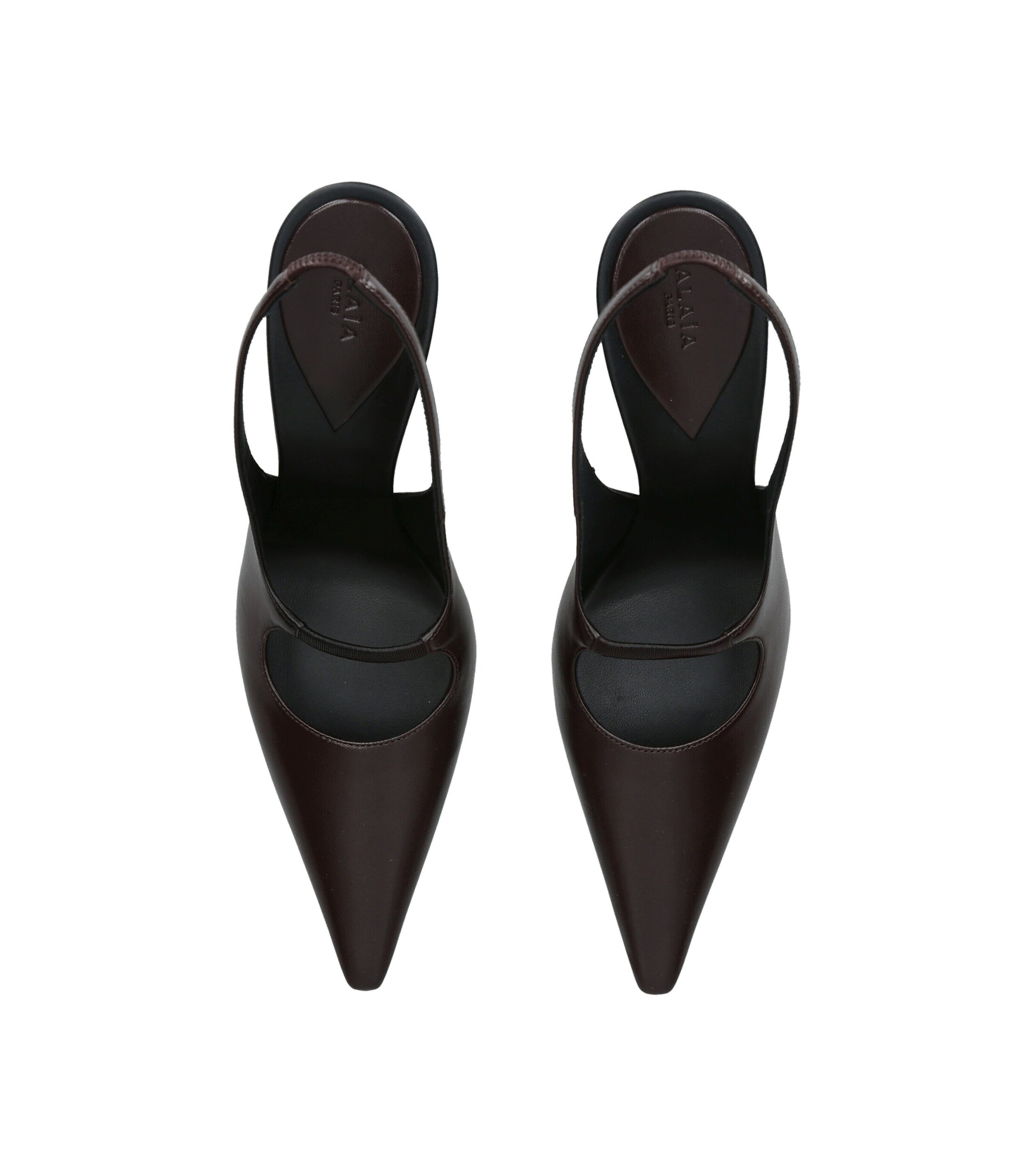 Alaïa Leather Drop Slingback Pumps 90 Dark Brown Image 3