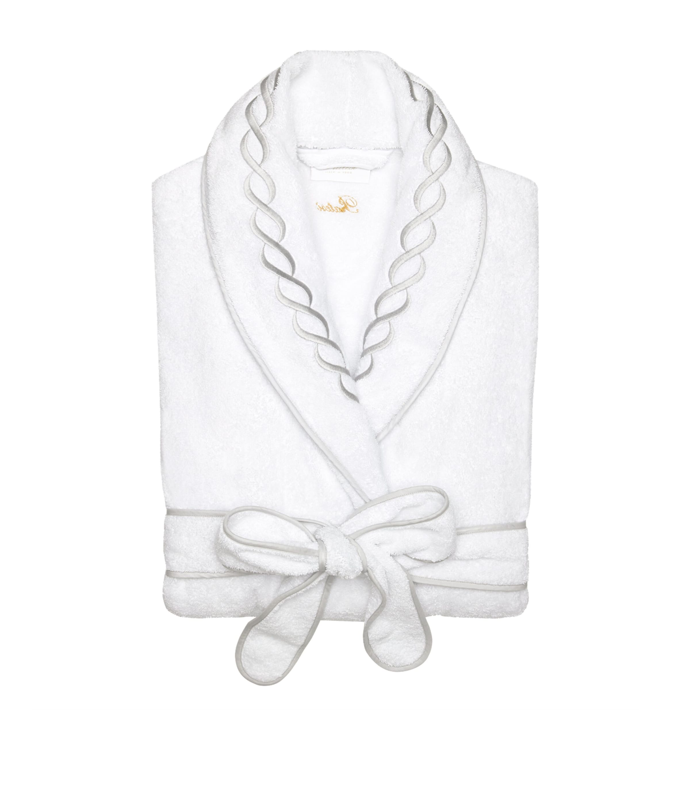 Cotton Treccia Bathrobe (Small) WHITE/STERLING Image 2