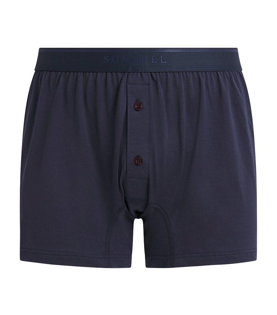 Superfine Cotton Boxer Shorts BUAA - NAVY Image 1