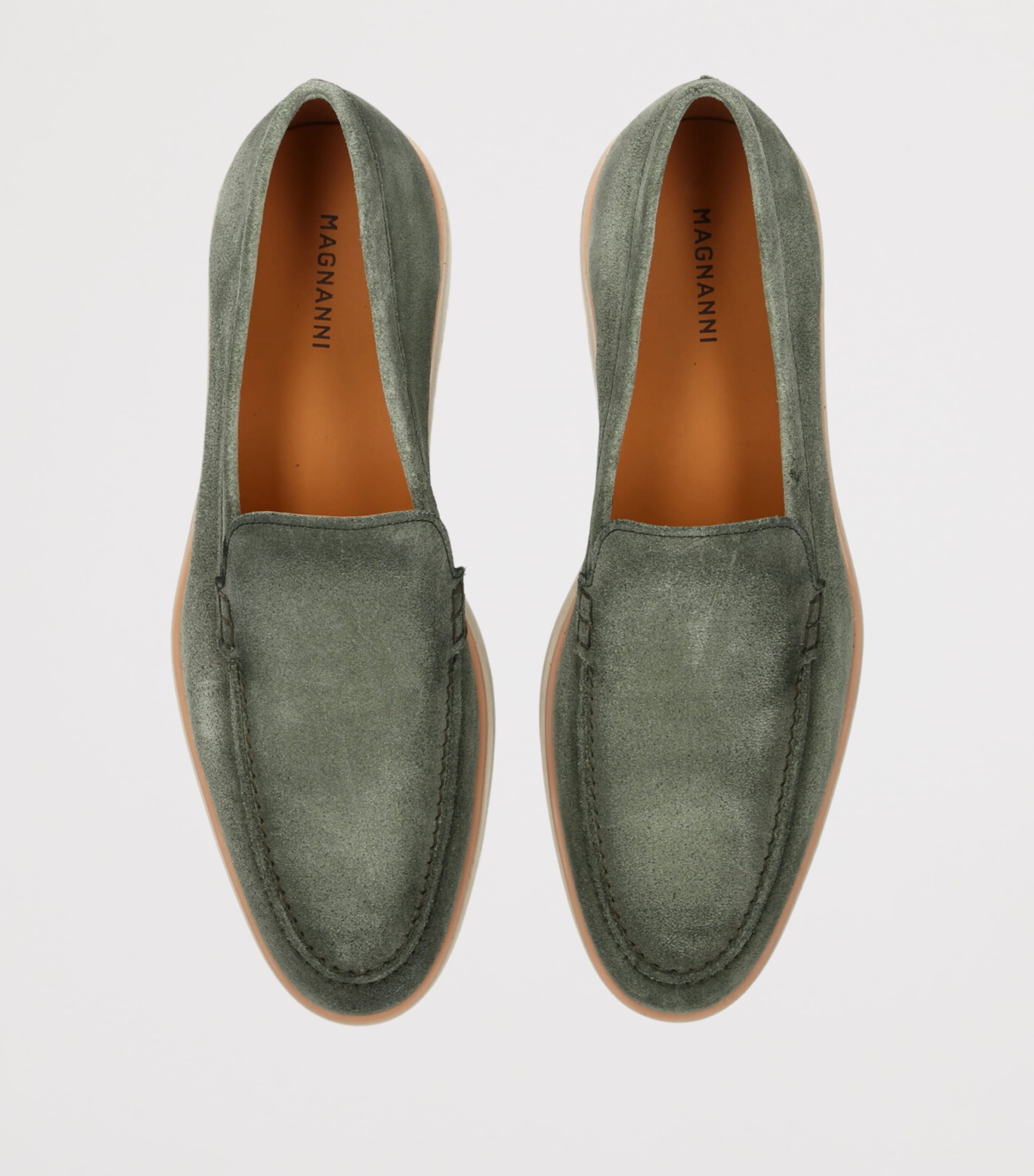 Magnanni Suede Paradiso Loafers Pale Green Image 4