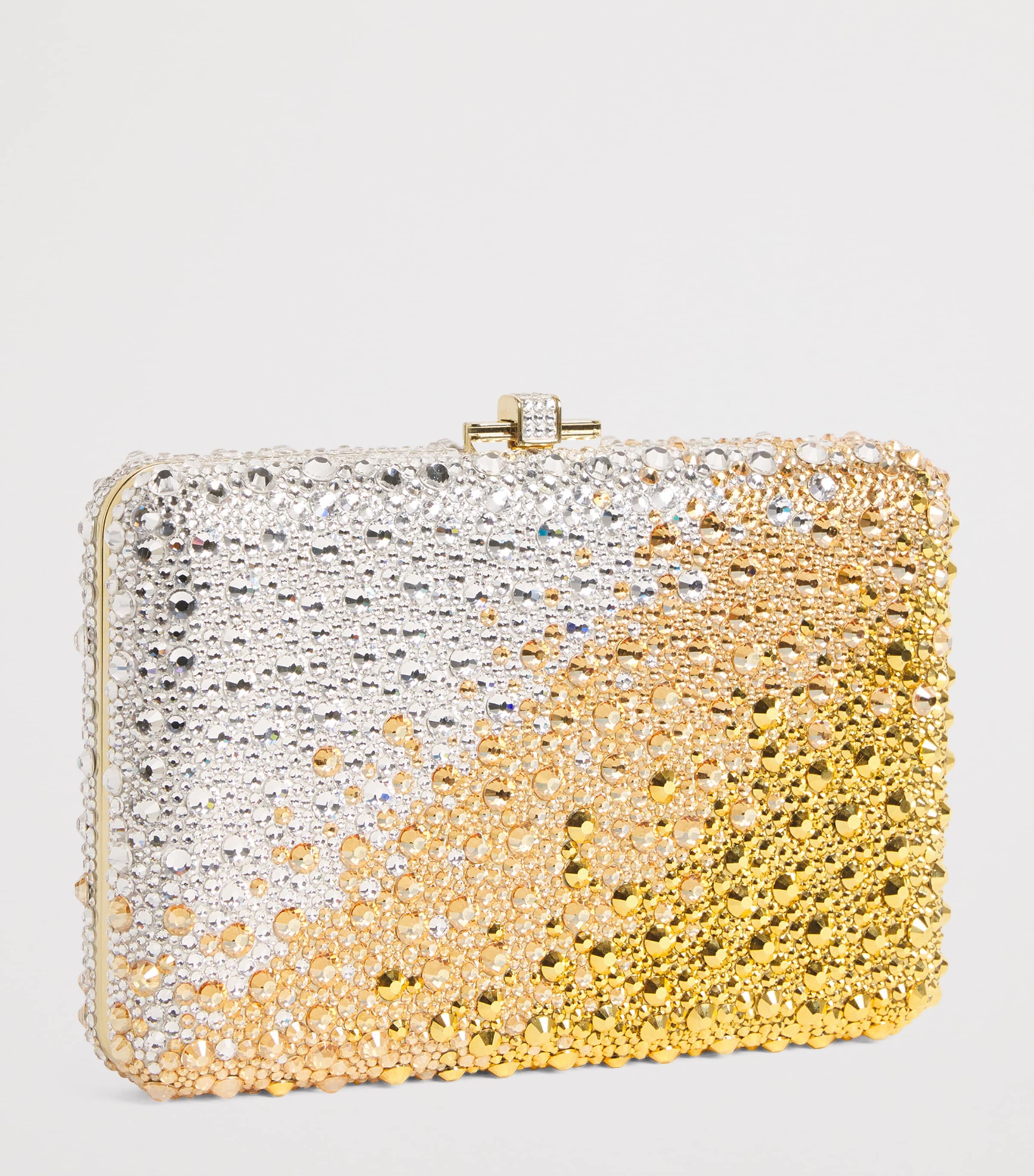 Judith Leiber Slim Slide Gradient Caviar Clutch Bag Champagne Aurum Mlti Image 3