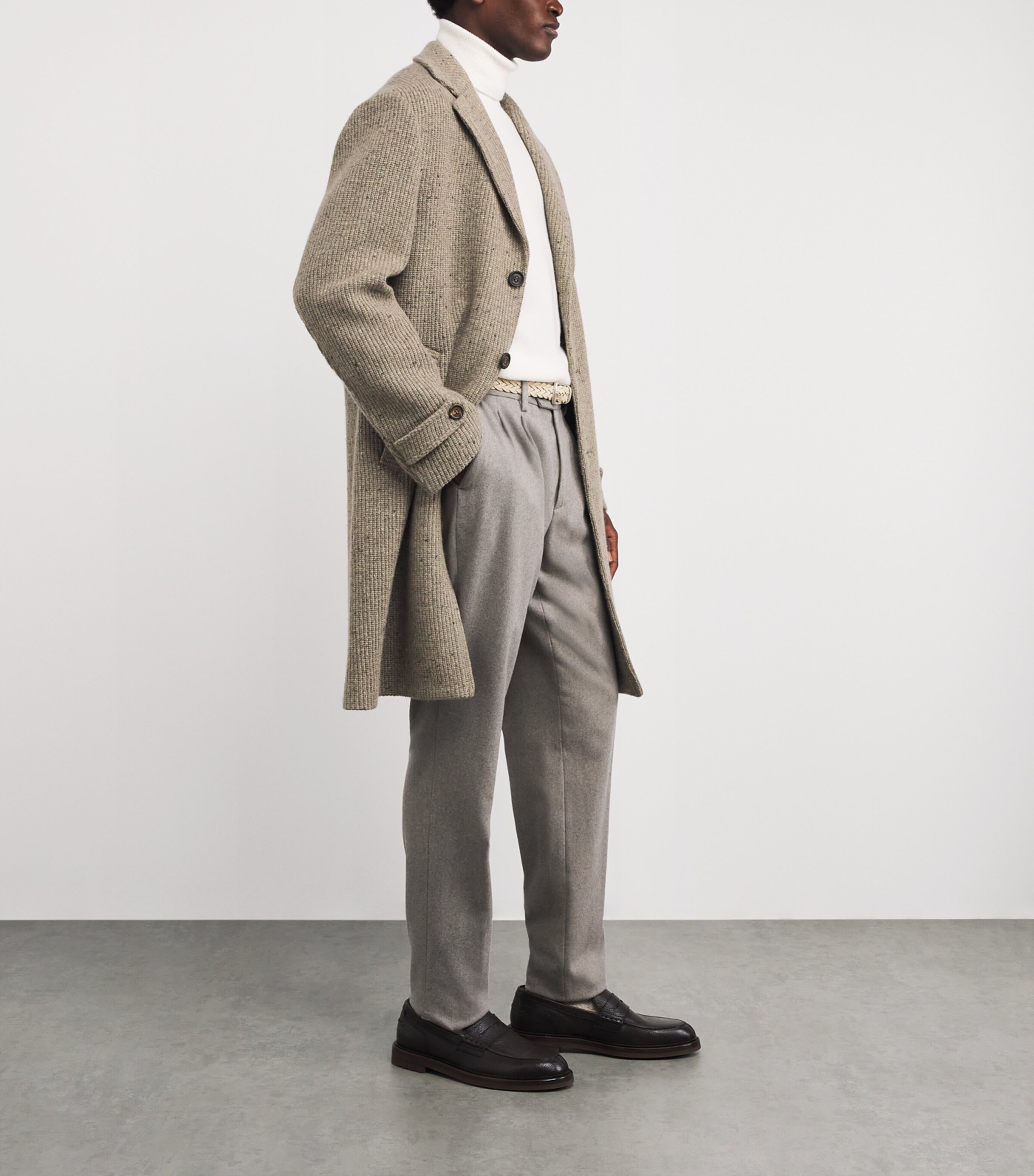 Wool-Blend Knitted Coat ARGILLA Image 2