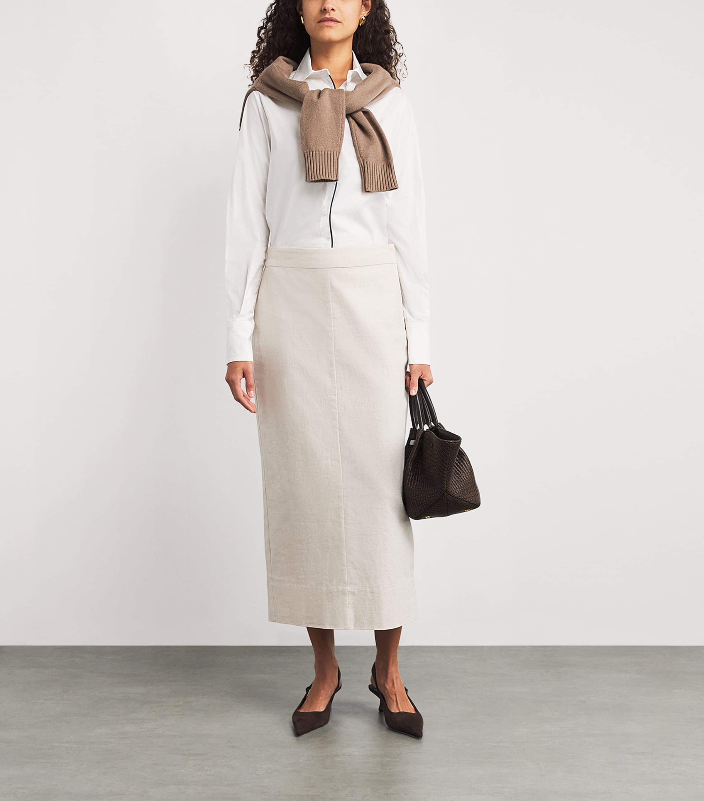 Cotton-Blend Piped Shirt BIANCO Image 2