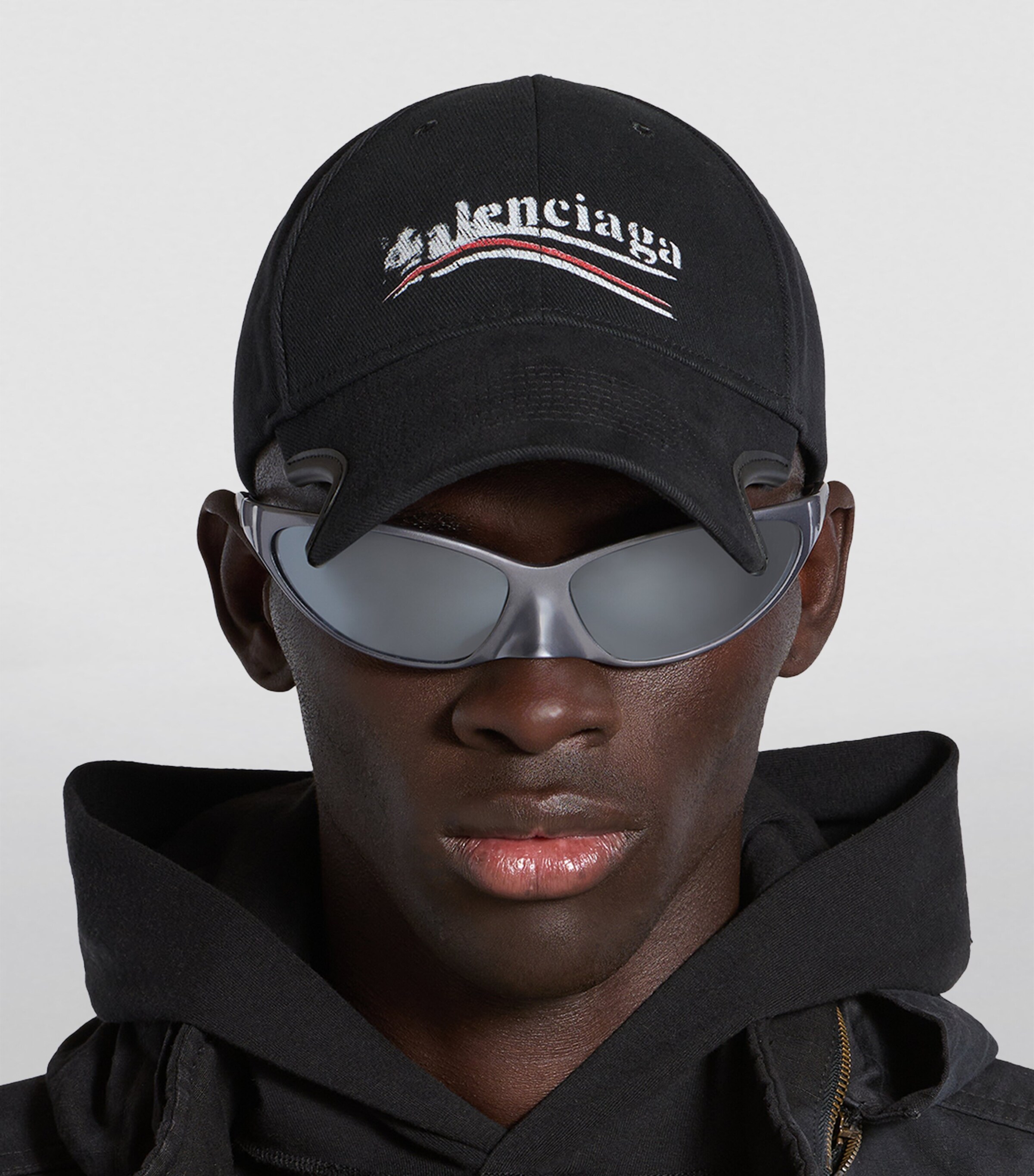 Balenciaga Black Political Campaign Baseball Cap | Harrods UK