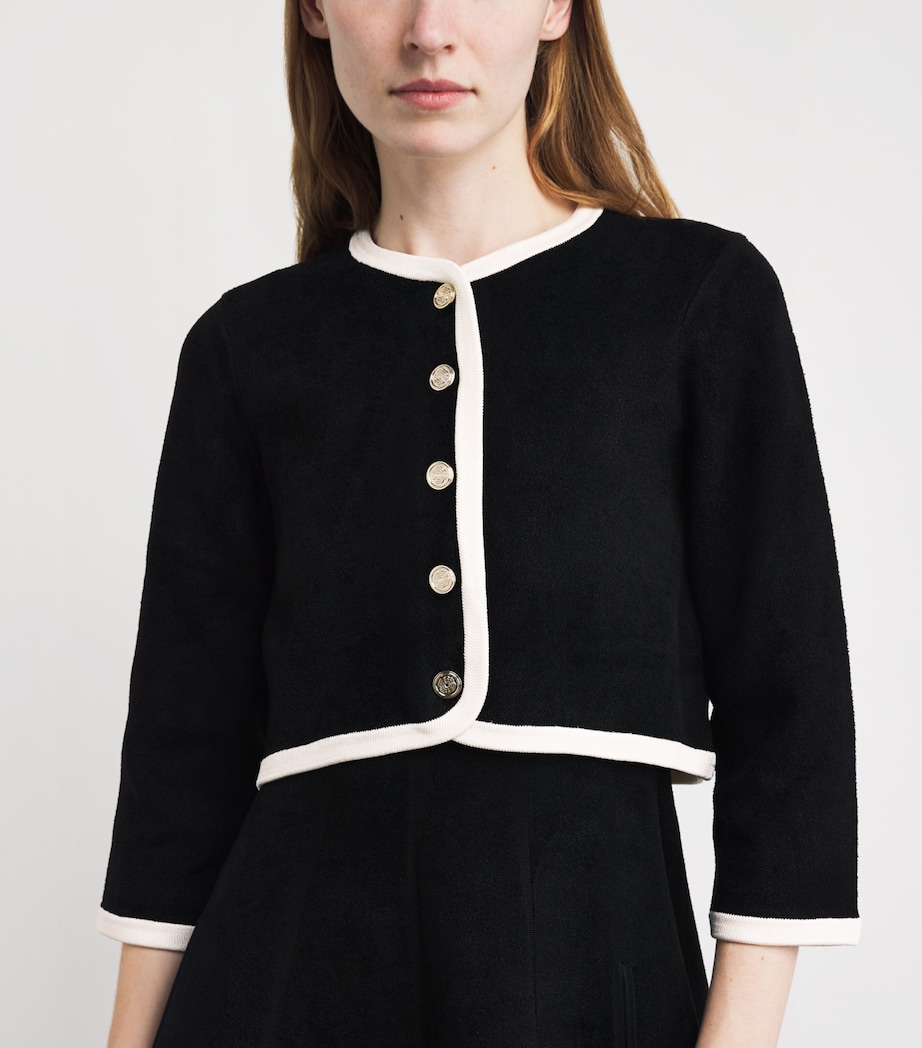 Knitted Cardigan-Overlay Mini Dress BLACK Image 6