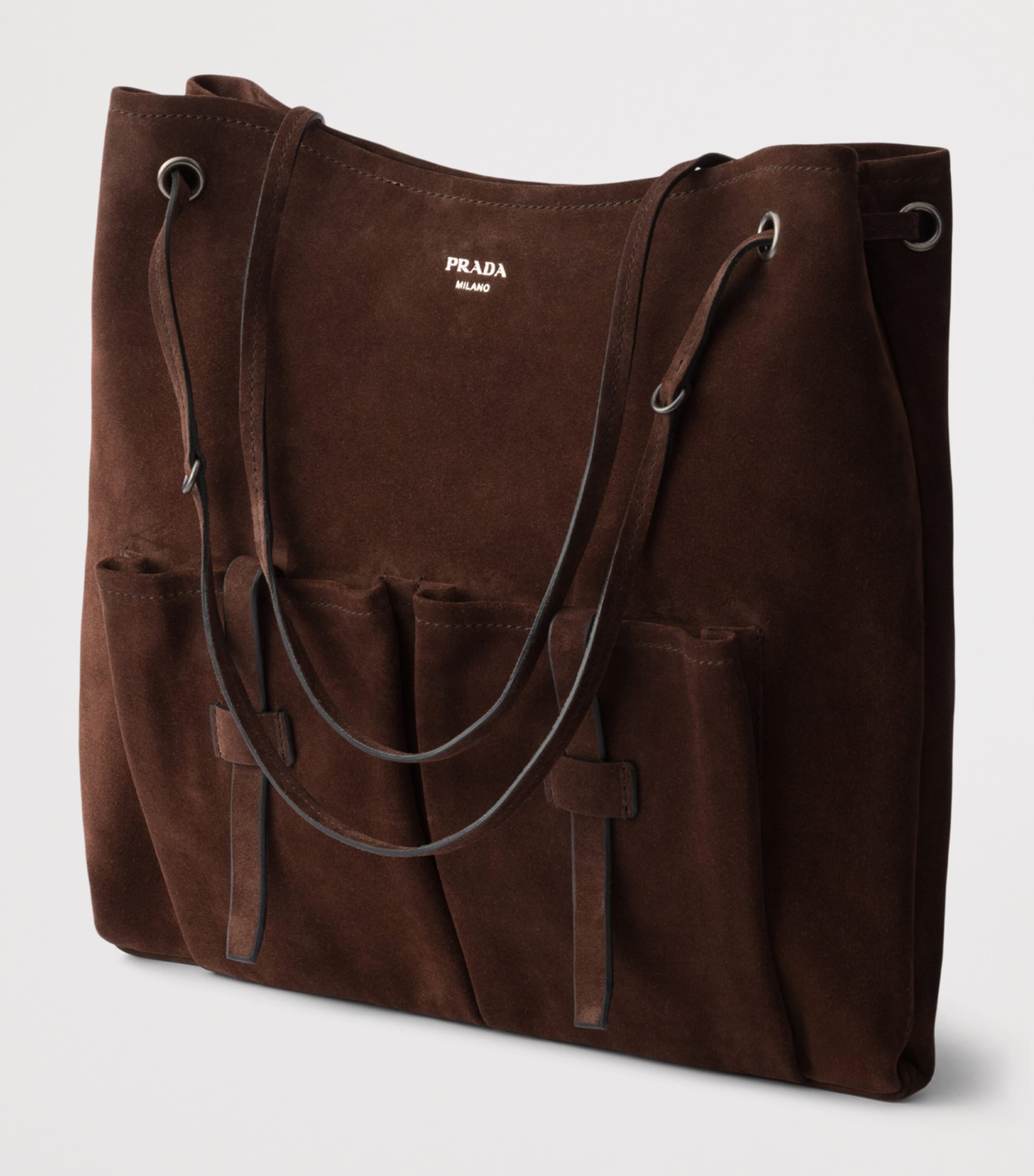 Prada Large Suede Route Shoulder Bag Brown Image 2
