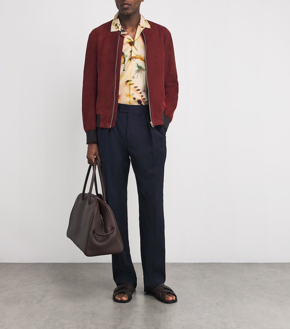 Suede Bomber Jacket 26A_BRICK_RED Image 2