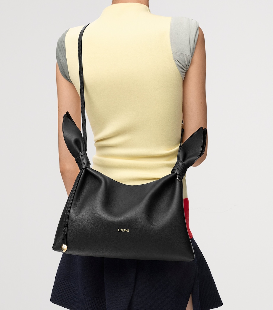 LOEWE Medium Leather Scarf Shoulder Bag Black Image 9