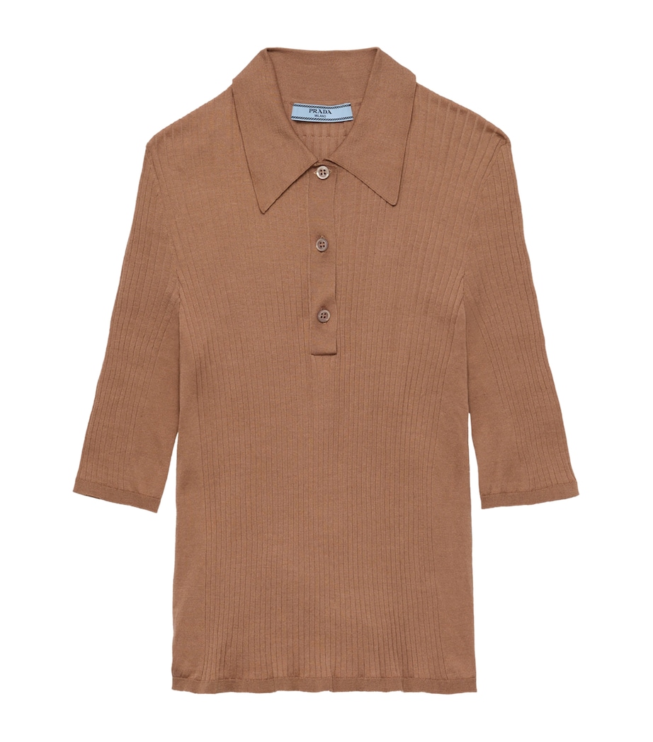 Cotton Ribbed Polo Shirt F0040 Image 1