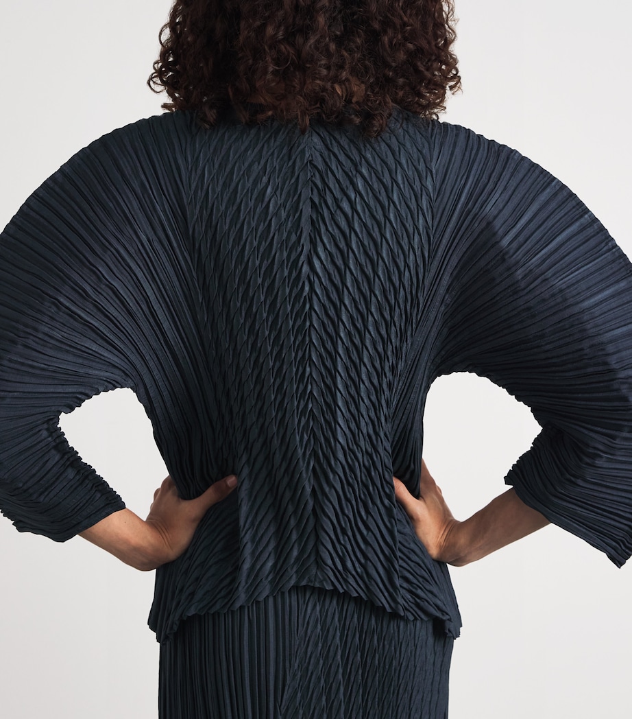 Issey Miyake Womens Unfurling Pleats Cardigan Dark Navy Image 3