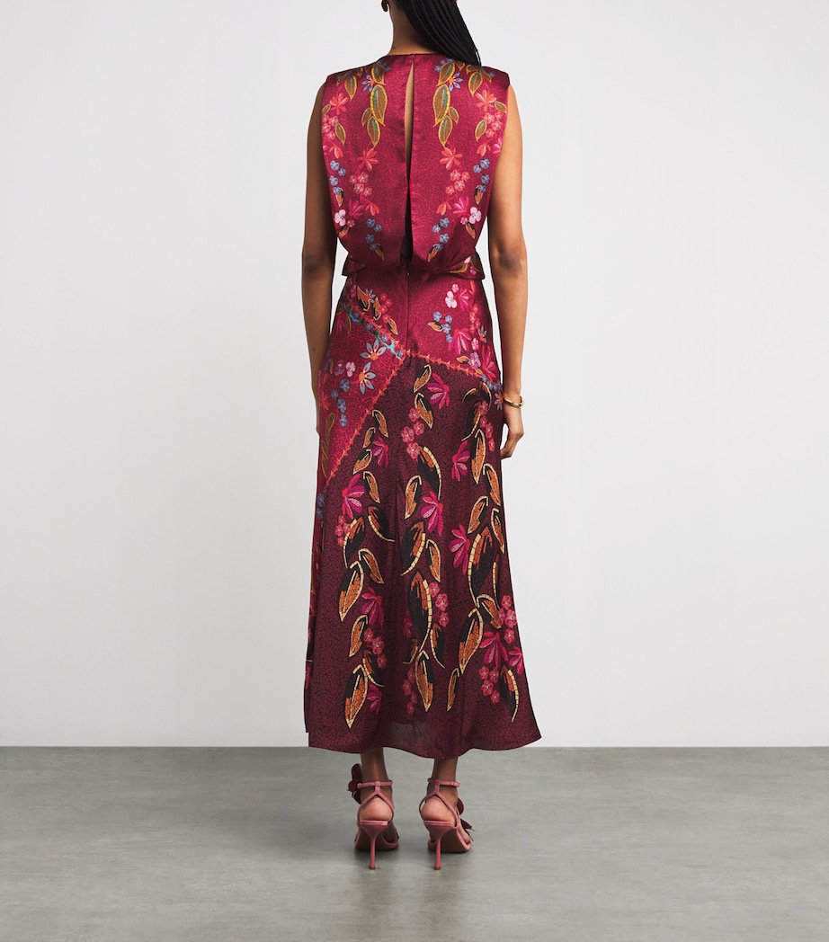 Satin Terrazzo Print Gwen Midi Dress 2421-GARNET TERRAZZO Image 3