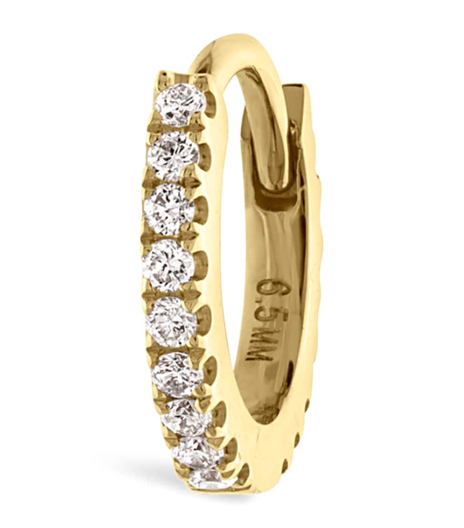 Diamond Eternity Single Hoop Earring (6.5mm) YELLOW GOLD Image 1