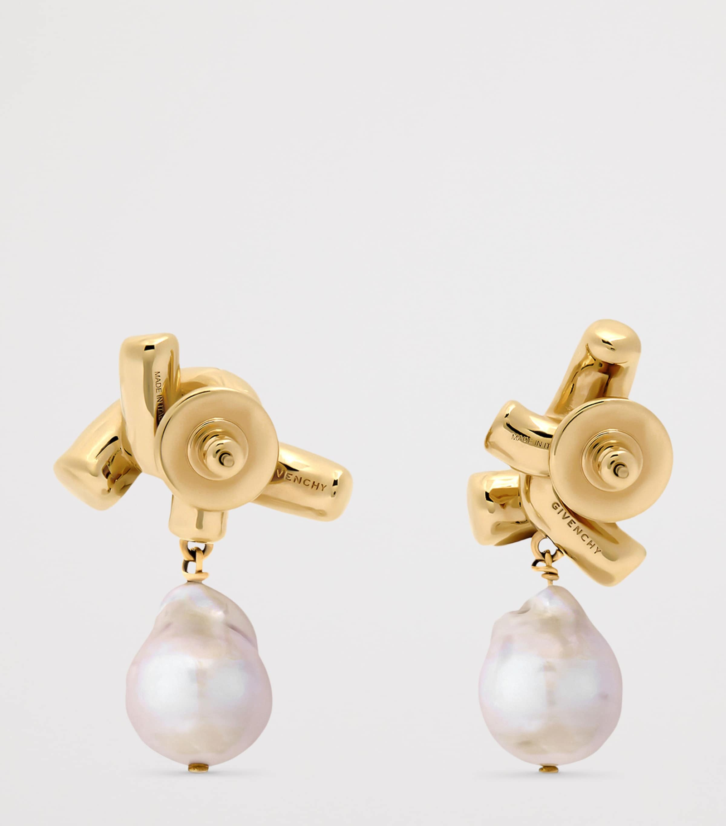 Givenchy Chain Link Asymmetric Pearl Earrings Image 4