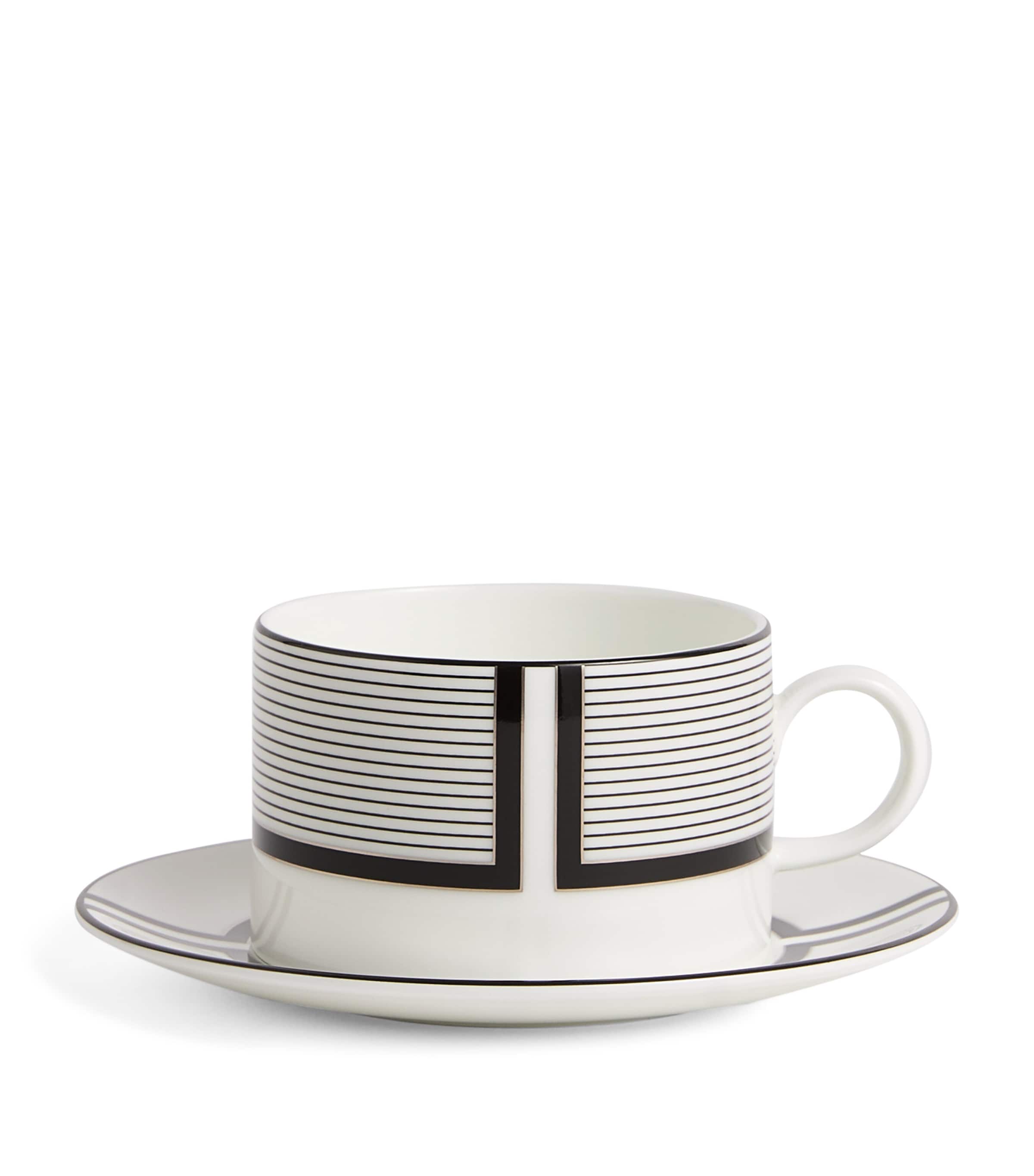 Wedgwood x Vera Wang Luxe Graphite Teacup and Saucer White Image 1