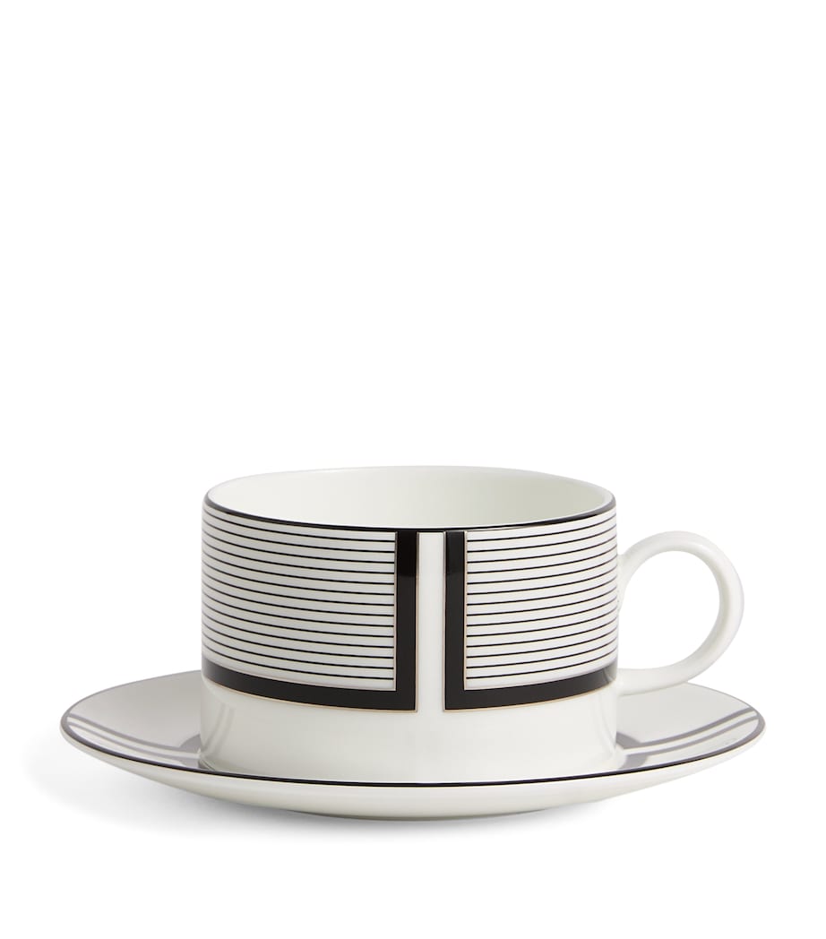 Wedgwood x Vera Wang Luxe Graphite Teacup and Saucer White Image 1