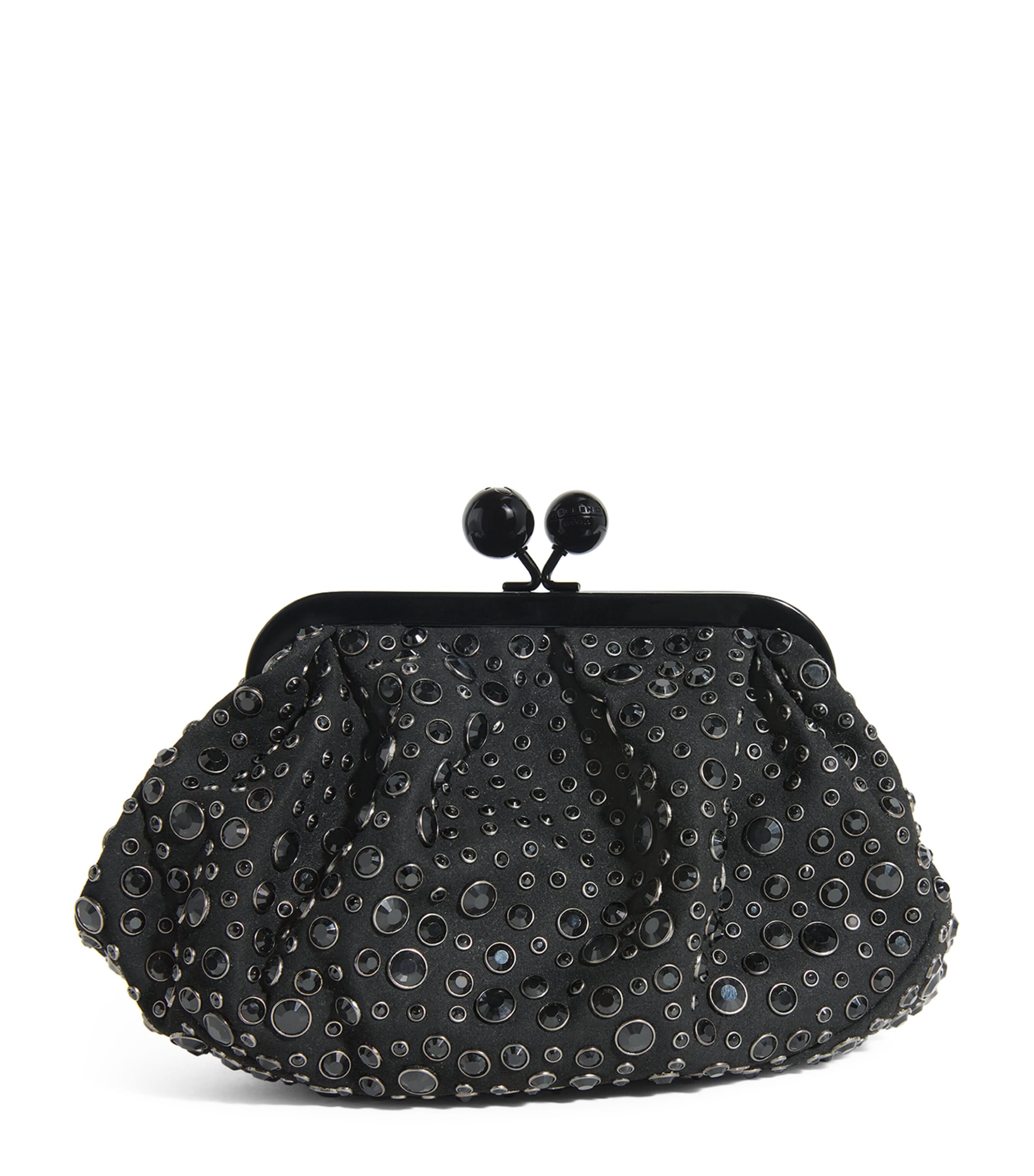 Weekend Max Mara Small Embellished Pasticcino Clutch Bag In Black