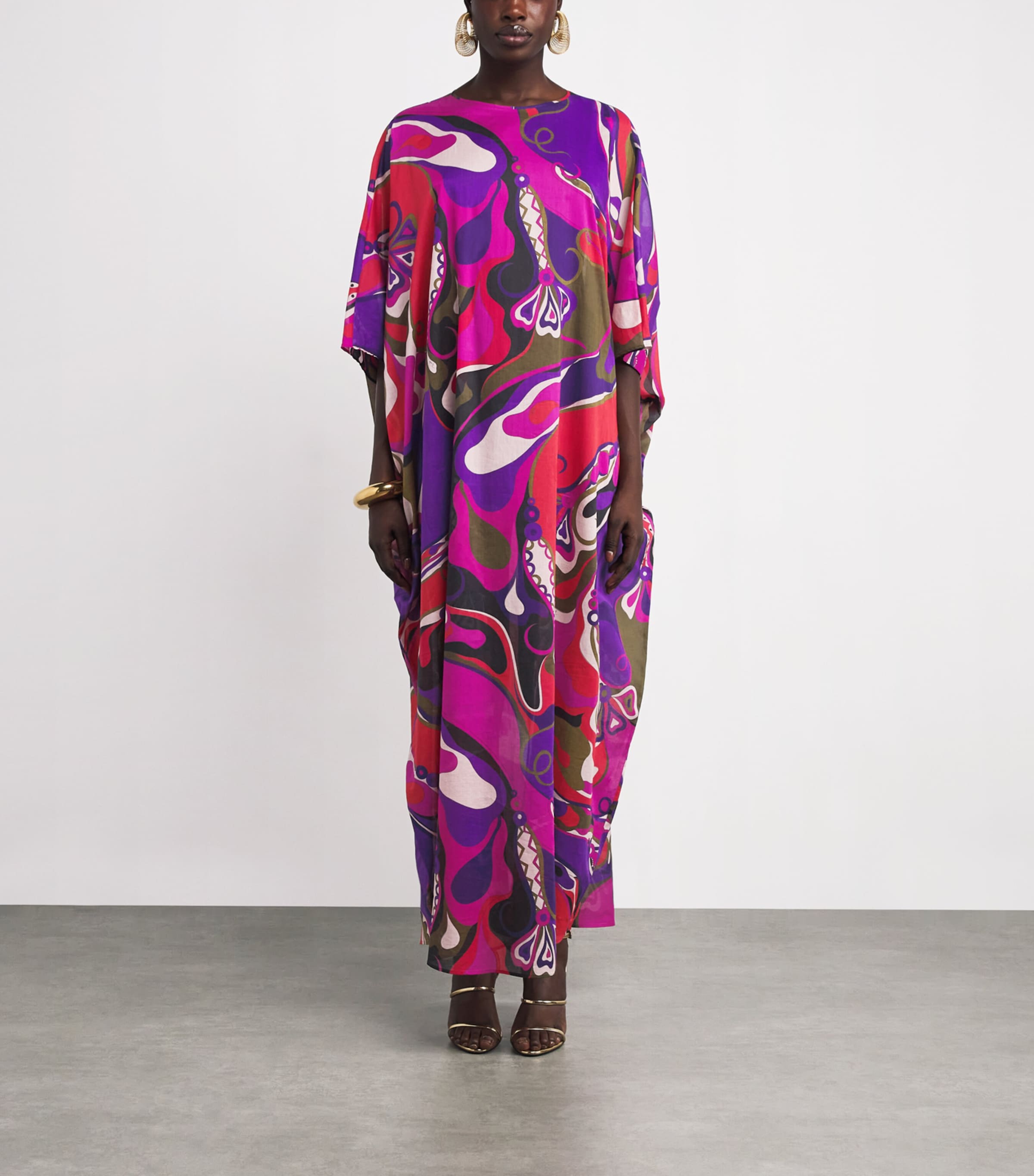 Cotton Kaftan Maxi Dress 017/MULTICOLOR Image 3