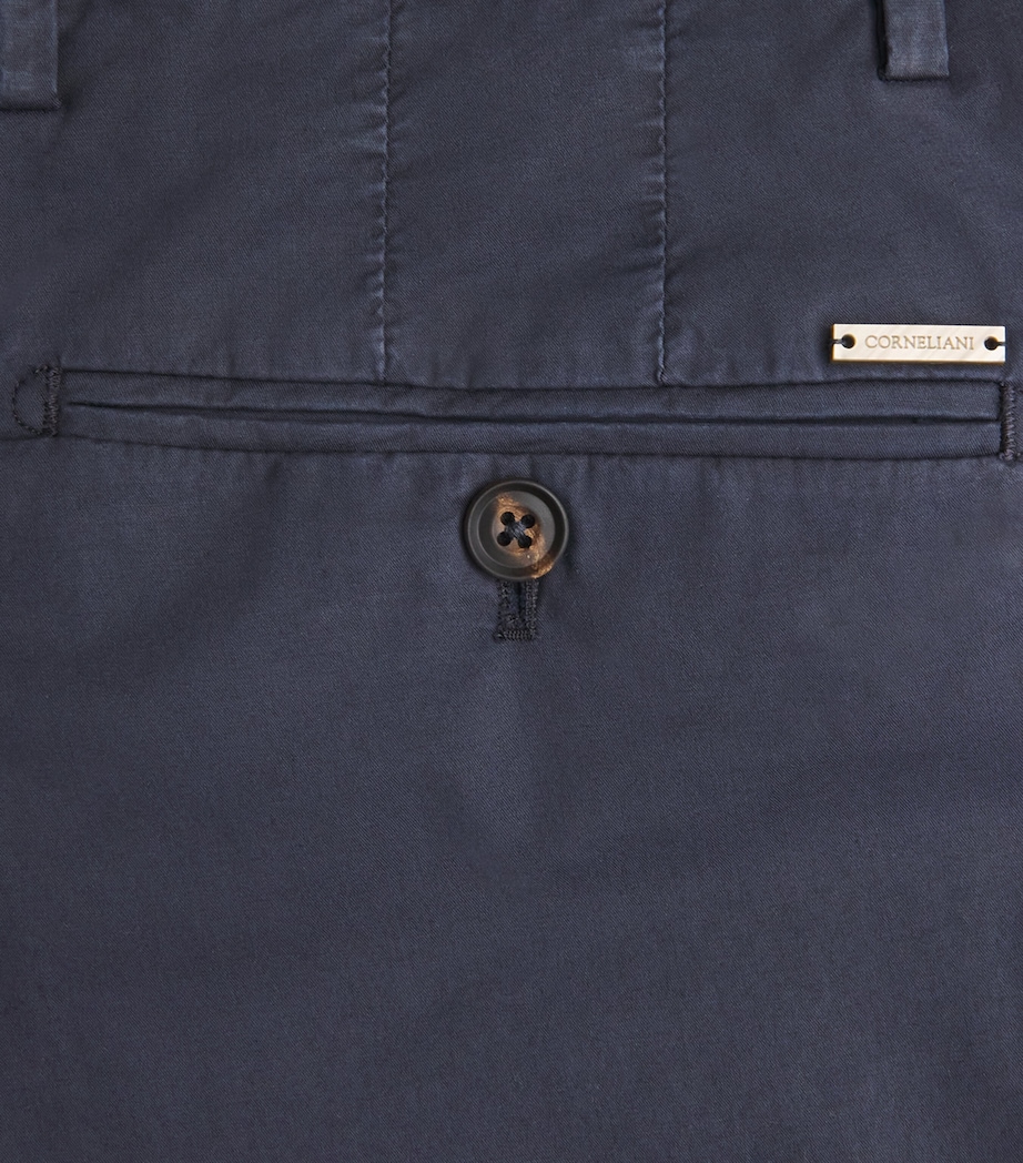 Corneliani Mens Bermuda Chino Shorts Navy Blue Image 6